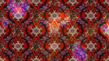 Renkli Bahar Teması eskiz kalıbı. Taslak desenli, modaya uygun kumaş deseni. Raster illüstrasyonu. Şirin çiçek elementleri. Düz Çiçek Elementleri Tasarımı.