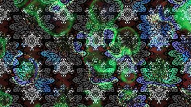 Renkli Bahar Teması eskiz kalıbı. Raster. Düz Çiçek Elementleri Tasarımı.