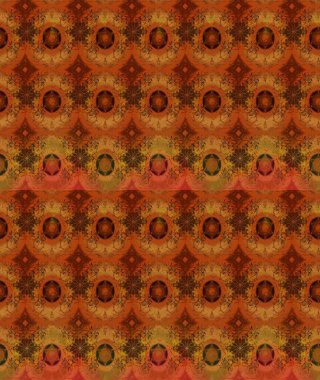 Raster illüstrasyonu. Kahverengi renkli çiçekler. El çizimi çiçekli soyut çizim deseni.