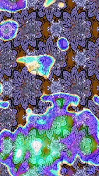 Elle boyanmış suluboya resim çizimleri, çiçekler ve bitkiler. Mor renkte çiçekler.