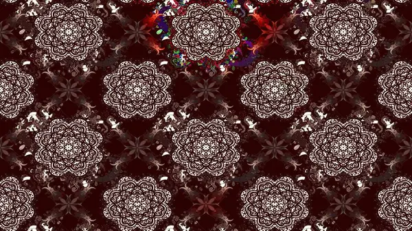 Küçük çiçekteki sevimli çiçek deseni. Bir sürü kahverengi ve soyut çiçekli tropik eskiz deseni. Varicolobrown Raster çizimi.