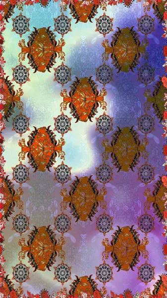 Raster illüstrasyonu. 3 boyutlu çiçekler, pürüzsüz. Tarafsız ve kahverengi renklerde.