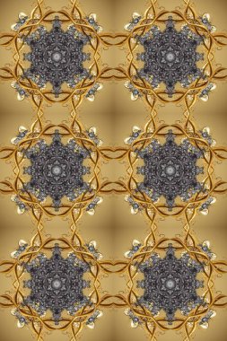 Barok tarzında kusursuz bir doğulu süsü. Bej, gri ve kahverengi renkler üzerine geleneksel altın desenli Raster.