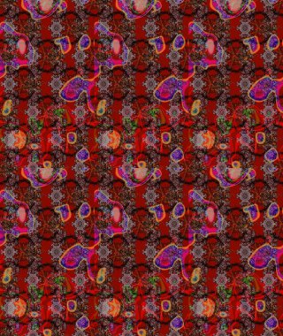 Elle boyanmış suluboya resim çizimleri, çiçekler ve bitkiler. Kırmızı renkte çiçekler.