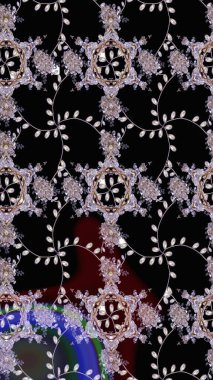 Siyah, nötr ve gri renklerde. Çiçekli güzel suluboya desen. Raster illüstrasyonu.