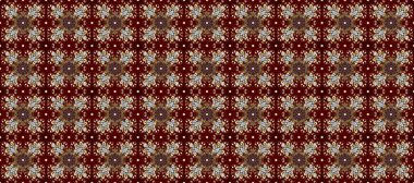 Paisleys zarif çiçek desenli arkaplan duvar kâğıdı çizimi. Klasik stil, güzel, modern, üç boyutlu sanat eseri. Altın, kahverengi, kırmızı ve bej desenli desenli çiçek yaprakları ve süslemeleri var..