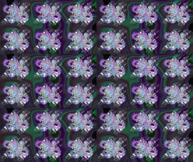 Çiçek deseni. Raster illüstrasyonu. Renkli Bahar Teması eskiz kalıbı. Düz Çiçek Elementleri Tasarımı. Chichi kumaş deseni çiz.