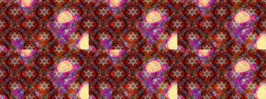 Tropik çiçek desenleri. Kahverengi, kırmızı ve pembe renklerde çiçekler. Raster illüstrasyonu.