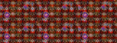 Düz Çiçek Elementleri Tasarımı. Renkli Bahar Teması eskiz kalıbı. Sevimli çiçek raster deseni. Kahverengi, kırmızı ve siyah renkte çiçekler.