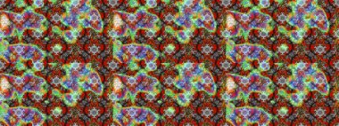 Düz Çiçek Elementleri Tasarımı. Süslü kumaş deseni. Renkli Bahar Teması eskiz kalıbı. Raster illüstrasyonunda çiçek deseni çizimi.