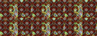 Kıvırcık, parlak örgü. Güzel, parlak, pürüzsüz kumaş, tuval. Raster illüstrasyonu. Çiçek çelengi. Eski moda arka plan. Desen, çizim, çiçek sınırı..