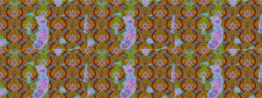 Raster illüstrasyonu. Kahverengi, yeşil ve kırmızı renklerde bahar çiçekleri. Çiçek ve yapraklı karalama şeklinde Raster çiçek deseni.