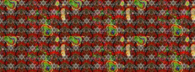 Çizgi çizimi kalıbı. Şirin çiçekler. Raster Moda kumaş deseni.