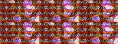 Kabile sanatı boho baskısı, klasik çiçek arkaplanı. Soyut etnik raster çizim kalıbı. Arkaplan dokusu, duvar kağıdı, çiçek teması kahverengi, kırmızı ve nötr renkler.