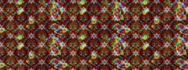 Vadinin çiçekleri kahverengi, kırmızı ve siyah renklerde. Çiçeksel çizim kalıbının çizimi.