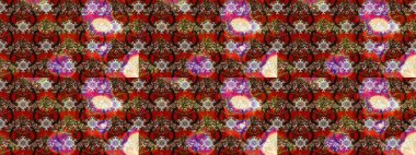 Raster Çiçek İllüstrasyonu güzel tekstil. Kahverengi, kırmızı ve siyah renkte etnik çiçeklerle süslenmiş zarif eskiz deseni.