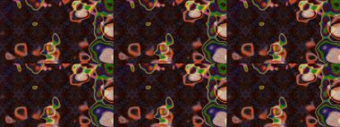 Kahverengi, gri ve siyah renkte çiçekler. Raster illüstrasyonu. Asya tekstil tarzında. Düz Çiçek Elementleri Tasarımı. Çiçek desenli çizim. Renkli Bahar Teması çizim şablonu.