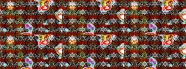 Gri, kahverengi ve kırmızı renkte yaz çiçekleri. Küçük çiçekteki sevimli çiçek deseni. Raster deseni. Raster illüstrasyonu.