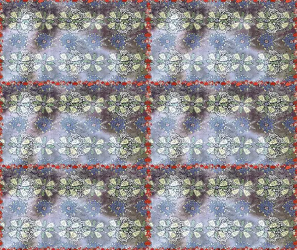 Flowers on gray and neutral colors. Trendy seamless Floral Pattern In Raster illustration. Flat Flower Elements Design. Colour Summer Theme seamless pattern Background.