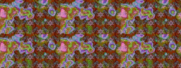 Kahverengi, yeşil ve pembe renkli çiçekler. Raster illüstrasyonunda çiçek deseni çizimi.