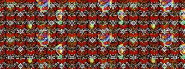 Gri, kırmızı ve kahverengi renkte çiçekler. Asya tekstil tarzında. Çiçek desenli çizim. Raster illüstrasyonu. Raster illüstrasyonu.