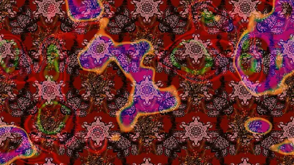 Düz Çiçek Elementleri Tasarımı. Kahverengi, kırmızı ve pembe renklerde çiçekler. Sevimli çiçek raster deseni. Renkli Bahar Teması çizim şablonu.