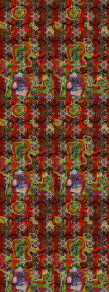 Raster illüstrasyonundaki çiçek desenli çizim. Renkli Yaz Temalı eskiz kalıbı. Düz Çiçek Elementleri Tasarımı. Kahverengi, kırmızı ve bej renkte çiçekler.