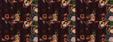 Kahverengi, gri ve siyah renkte çiçekler. Raster illüstrasyonu. Asya tekstil tarzında. Düz Çiçek Elementleri Tasarımı. Çiçek desenli çizim. Renkli Bahar Teması çizim şablonu.