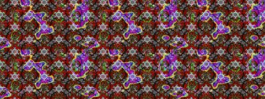 Düz Çiçek Elementleri Tasarımı. Raster illüstrasyonundaki çiçek desenli çizim. Renkli Yaz Temalı eskiz kalıbı. Gri, kırmızı ve kahverengi renkte çiçekler.