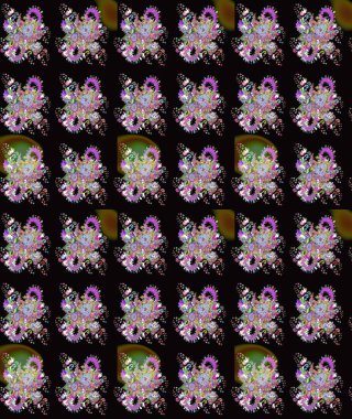 Raster çiçekleri klasik tarzda çizilmiş. Raster illüstrasyonu. Yumuşak, bahar çiçekleri siyah renklerde. Çiçekli yumuşak çizim deseni.