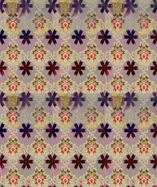 Raster illüstrasyonundaki çiçek desenli çizim. Suluboya stilinde bej renkte çiçekler.