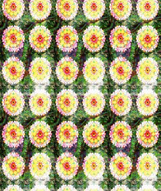 Düz Çiçek Elementleri Tasarımı. Yeşil renkli çiçekler. Renkli Bahar Teması eskiz kalıbı. Çiçekle çizim deseni.