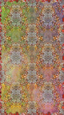 Renkli Bahar Temalı Kusursuz Arkaplan. Çiçeksiz desenli arka plan, yaz çiçekleri. Kahverengi renkli çiçekler. Düz Çiçek Elementleri Tasarımı.