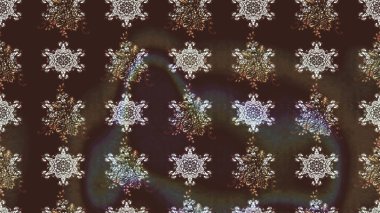 Raster illüstrasyonu. Eskiz geçmişi. Renkli desenli eskiz deseni, kahverengi çiçekler ve dekoratif elementlerle. Eski usul. Kumaş, tekstil ve duvar kağıdı baskısı için..