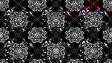 Küçük çiçekteki sevimli çiçek deseni. Raster illüstrasyonu. Siyah renkte çiçekler.