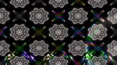 Düz Çiçek Elementleri Tasarımı. Siyah renkli çiçekler. Sevimli çiçek raster deseni. Renkli Yaz Teması çizim şablonu.