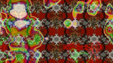 Kumaş, tekstil, duvar kağıdı baskısı için. Raster. Eski usul. Raster illüstrasyonu. Tomurcukları çiçek olan sevimli bir çiçek deseni. Taslak arkaplan.