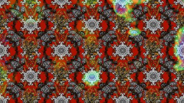 Sketch Colour Spring Theme eskiz kalıbı. Gri, kahverengi ve kırmızı renkte çiçekler. Sevimli çiçek raster deseni. Düz Çiçek Elementleri Tasarımı.