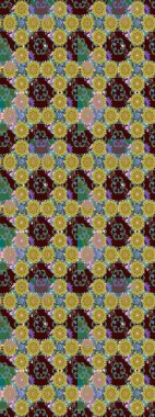 Renkli Yaz Temalı eskiz kalıbı. Kahverengi renkli çiçekler. Raster illüstrasyonundaki çiçek desenli çizim. Düz Çiçek Elementleri Tasarımı.