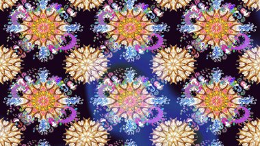 El çizimi Raster çizimi. Parlak elementlerin. Çizim çiçek deseni duvar kağıdı, web sitesi arkaplanı, paket kağıdı, davetiye, broşür, pankart veya web sitesi için kullanılabilir.