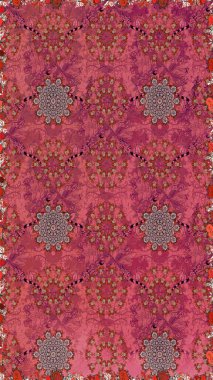 Pembe ve kırmızı renkte çiçekler. Çiçekli karalama şeklinde Raster çiçek deseni. Nazik, narin çiçek arkaplanı.