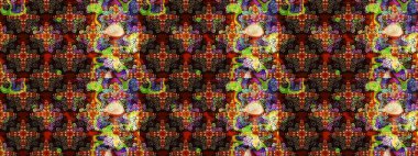 Kahverengi renkli çiçekler. El çizimi çiçekli soyut çizim kalıbı. Raster illüstrasyonu.