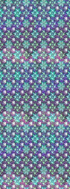 3 boyutlu çiçekler, pürüzsüz. Mor ve mavi renklerde. Raster illüstrasyonu.