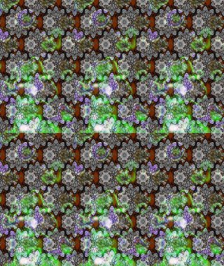 Suluboya etkisi. Raster deseni. Organik elementler. Botanik çizim deseni.