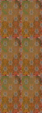 El çizimi çiçekli, pürüzsüz bir desen. Çocuksu tasarım. Kahverengi arka planda. Tekstil, kumaş, ambalaj, hatıra defteri için güzel çiçek arkaplanı..