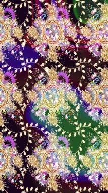 Sketch Colour Spring Theme eskiz kalıbı. Düz Çiçek Elementleri Tasarımı. Sevimli çiçek raster deseni. Bej renkte çiçekler.