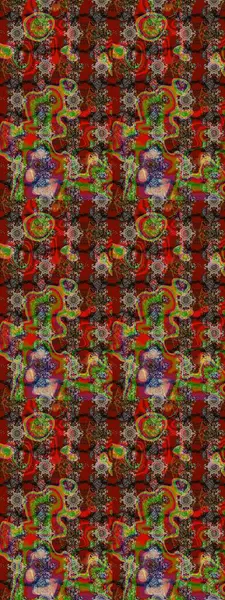 Raster illüstrasyonundaki çiçek desenli çizim. Renkli Yaz Temalı eskiz kalıbı. Düz Çiçek Elementleri Tasarımı. Kahverengi, kırmızı ve bej renkte çiçekler.