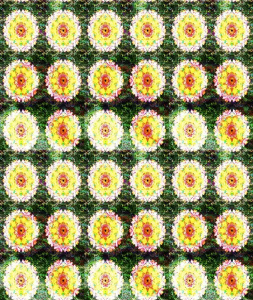 Parlak çiçekli kolaj çiçekleri yeşildir. Çiçek tasarımı için inanılmaz bir kolaj cenneti tarzı. Çiçekli zambaklar eskiz arka planı.