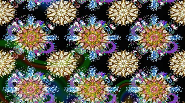 Vadinin çiçekleri siyah renklerde. Çiçeksel çizim kalıbının çizimi.