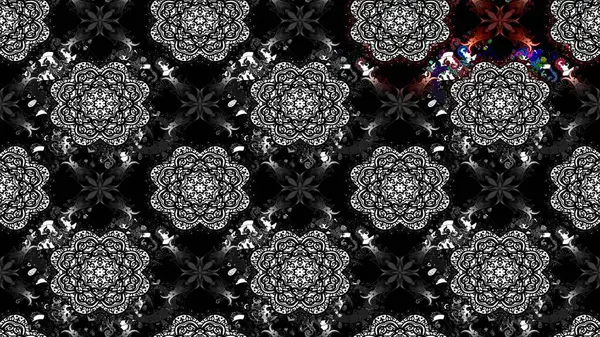 Küçük çiçekteki sevimli çiçek deseni. Raster illüstrasyonu. Siyah renkte çiçekler.